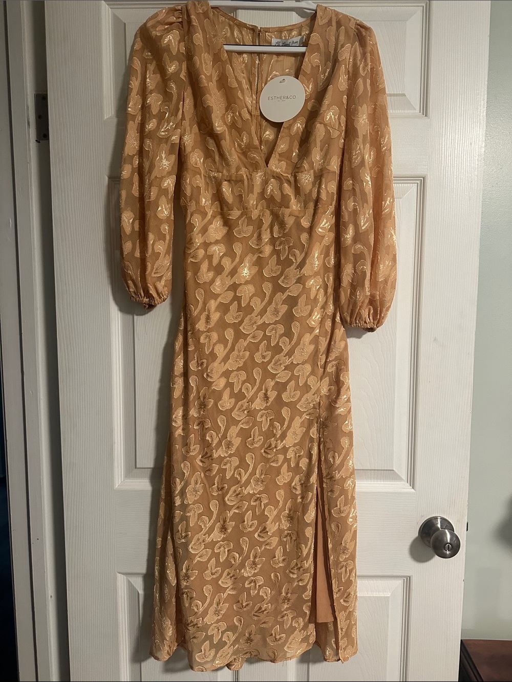 Golden midi dress